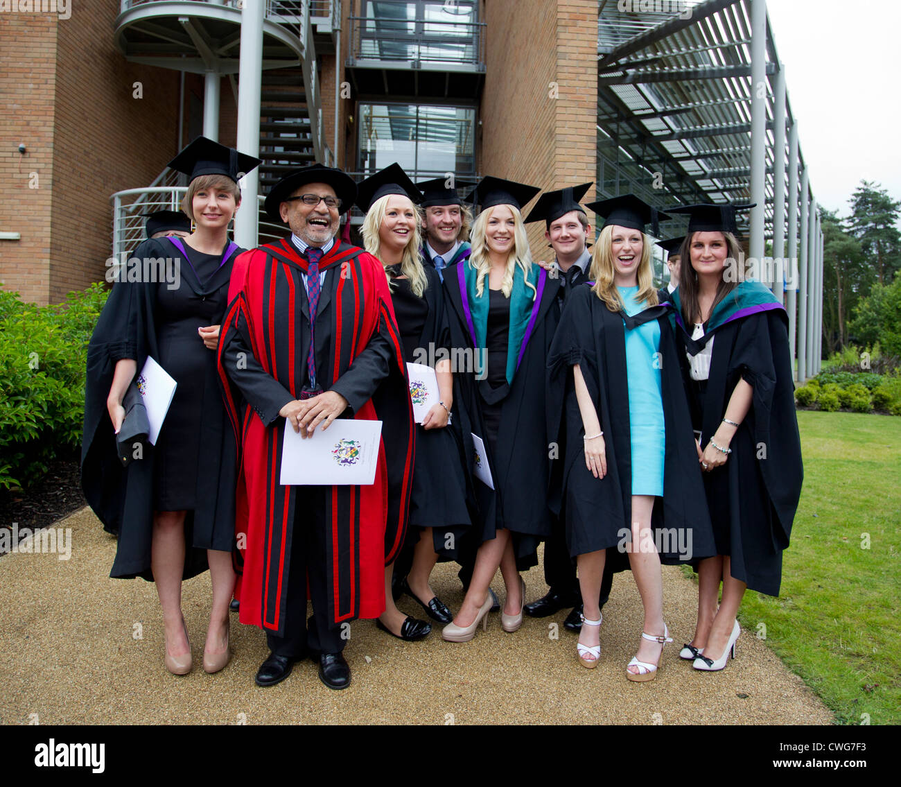 Edge Hill University Ormskirk, Students with their tutor on graduation ...