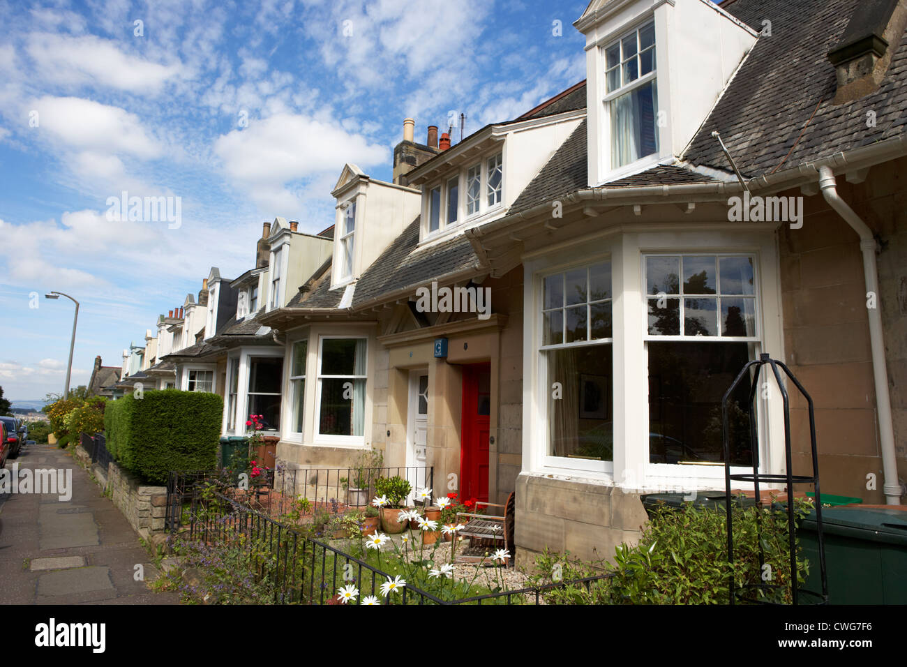 properties on craighouse road in residential victorian area of edinburgh, scotland, uk, united kingdom Stock Photo