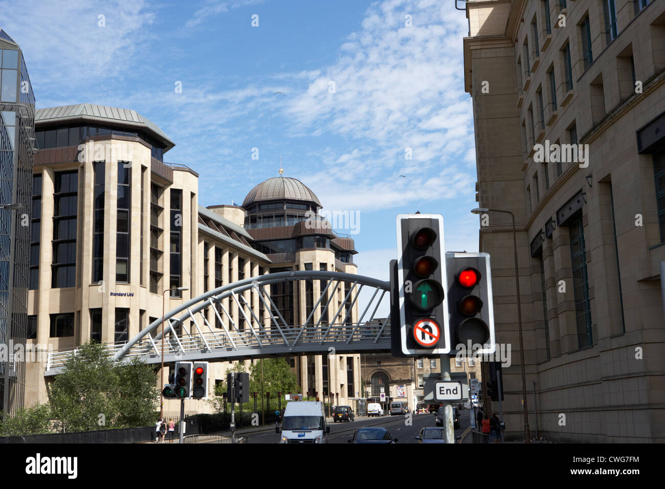 the western approach road approaching lothian road edinburgh city centre financial district