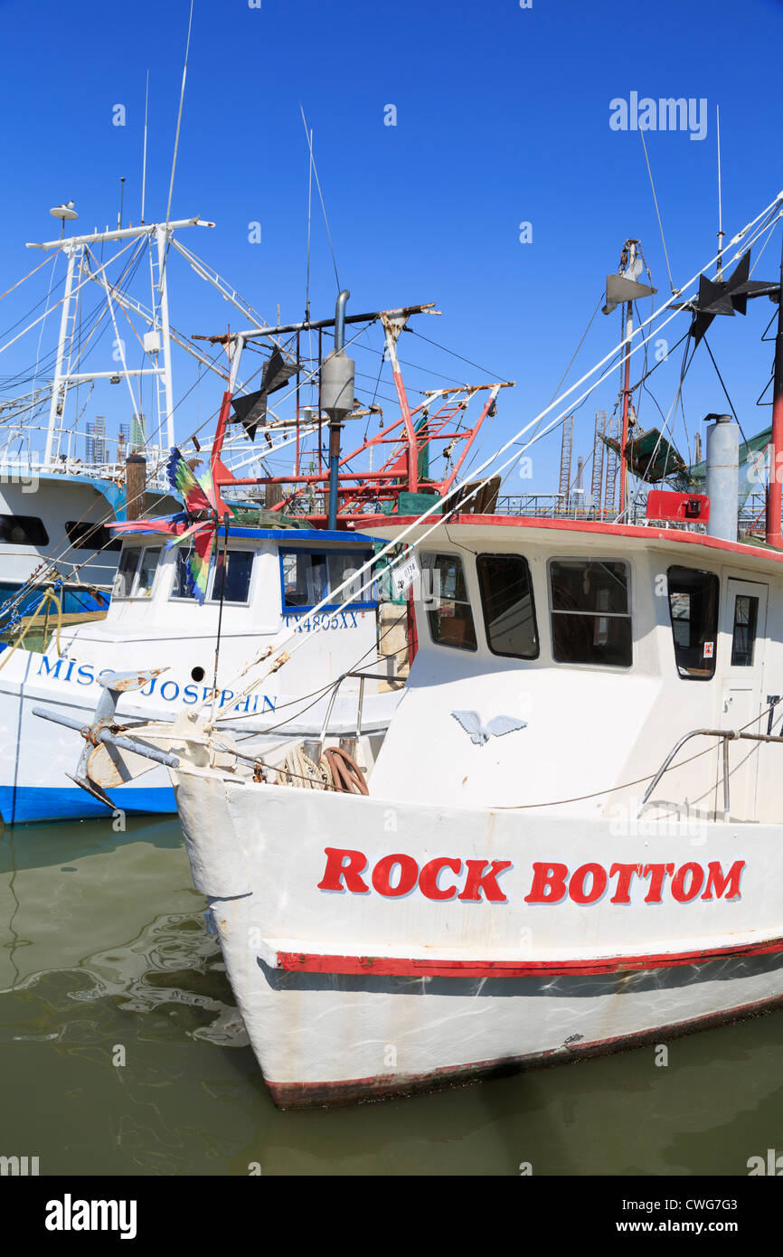Shrimp boats in Galveston Port,Texas,USA,North America Stock Photo