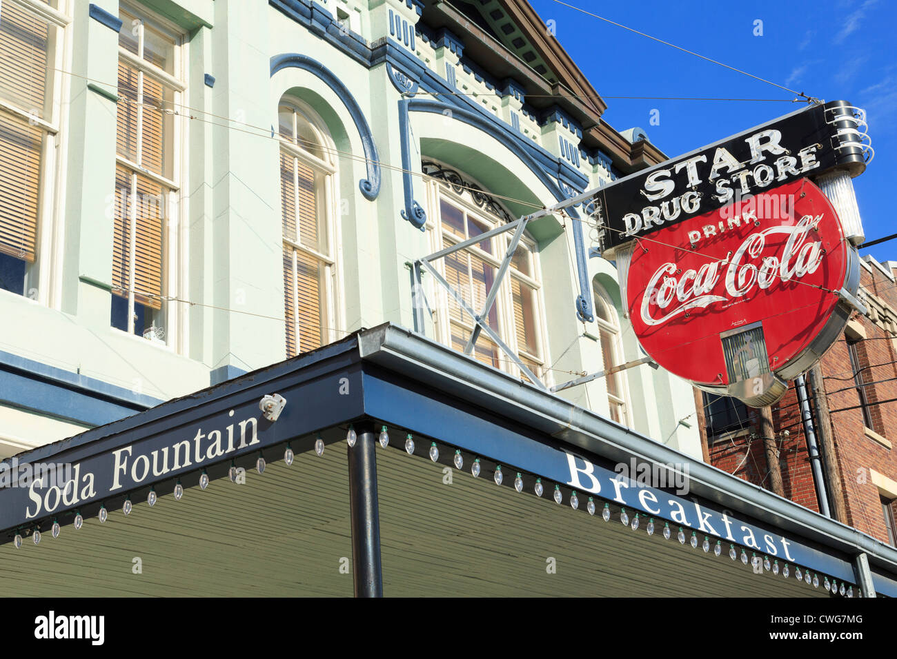 Star Drug Store,Historic Strand District,Galveston,Texas,USA Stock