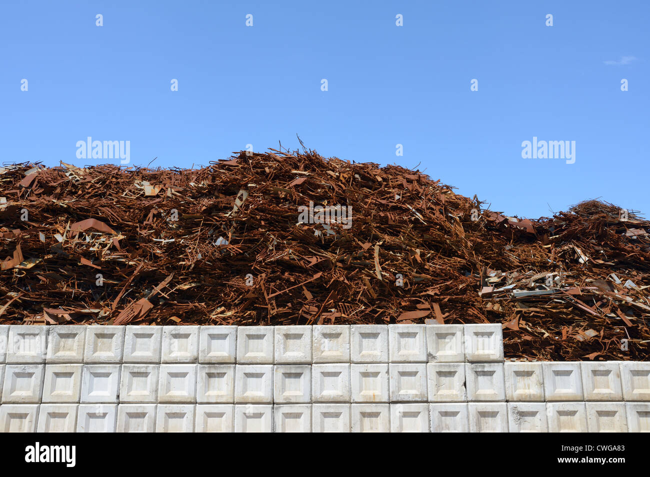 Pile of scrap metal at a recycling facility Stock Photo Alamy