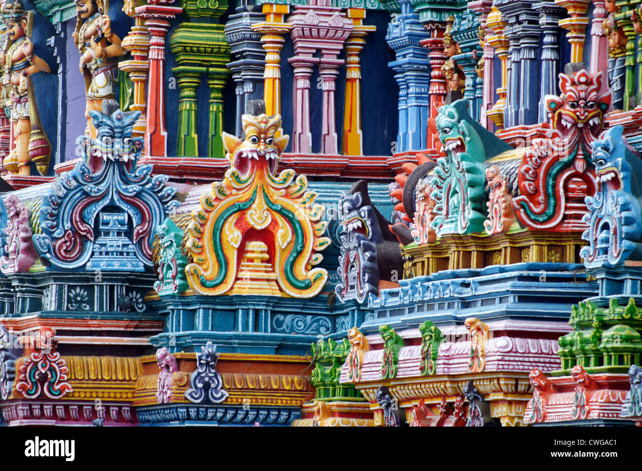 The extraordinary Meenakshi Temple in Madurai, South India. Stock Photo