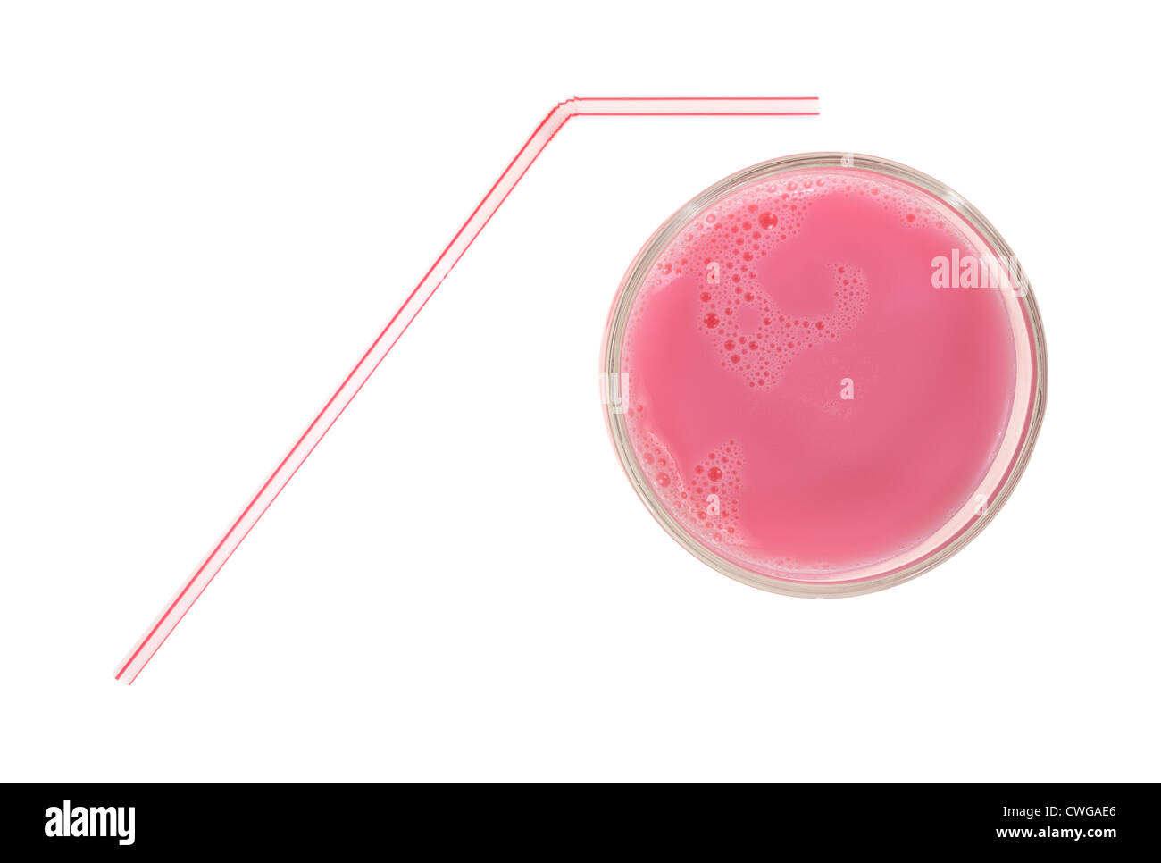 Strawberry flavored milk with straw Stock Photo Alamy