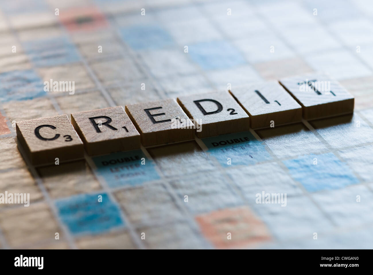 Letter tiles spelling the word CREDIT Stock Photo Alamy