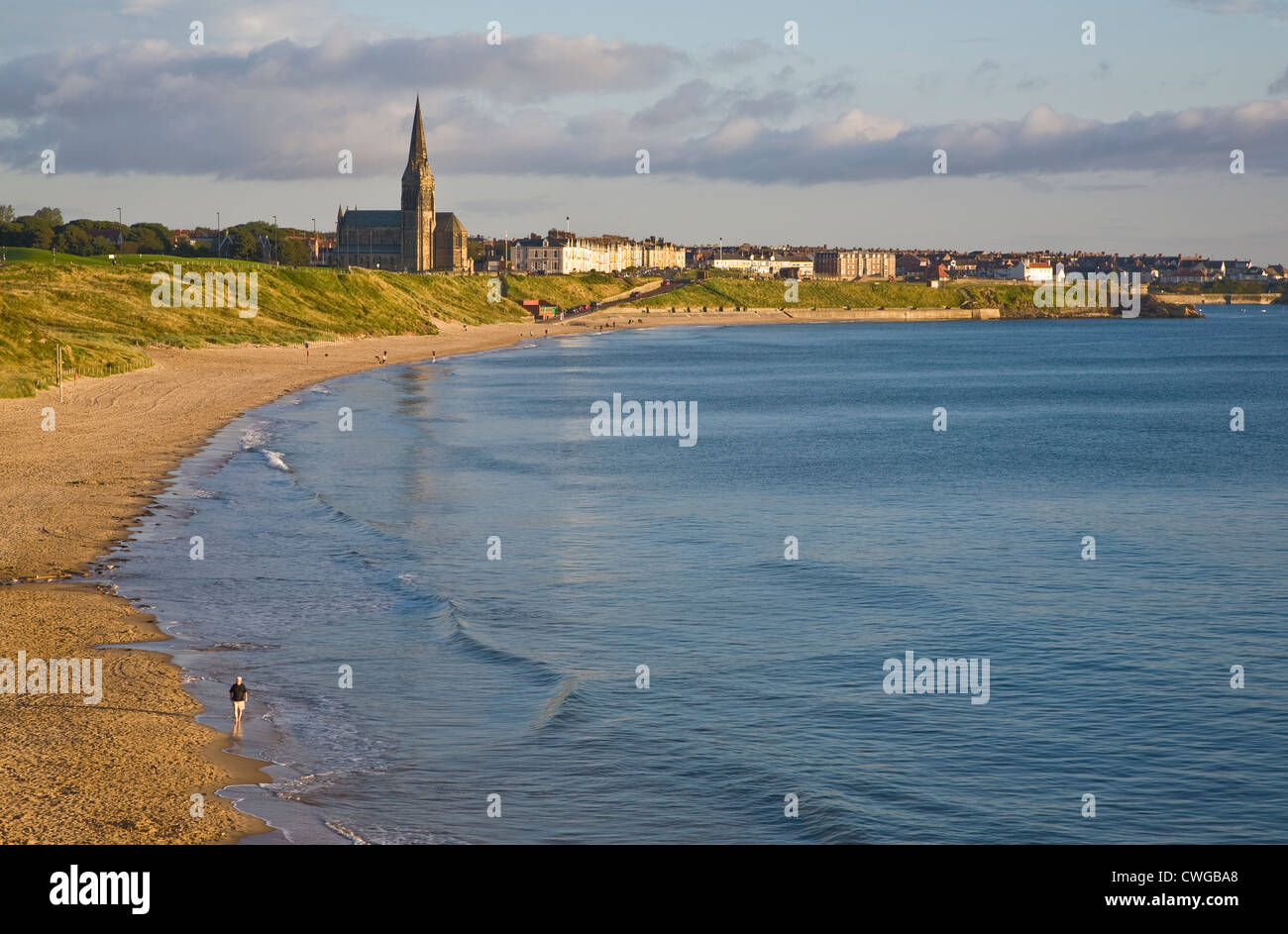 Longsands beach Cullercoats from Tynemouth, Northumberland, England