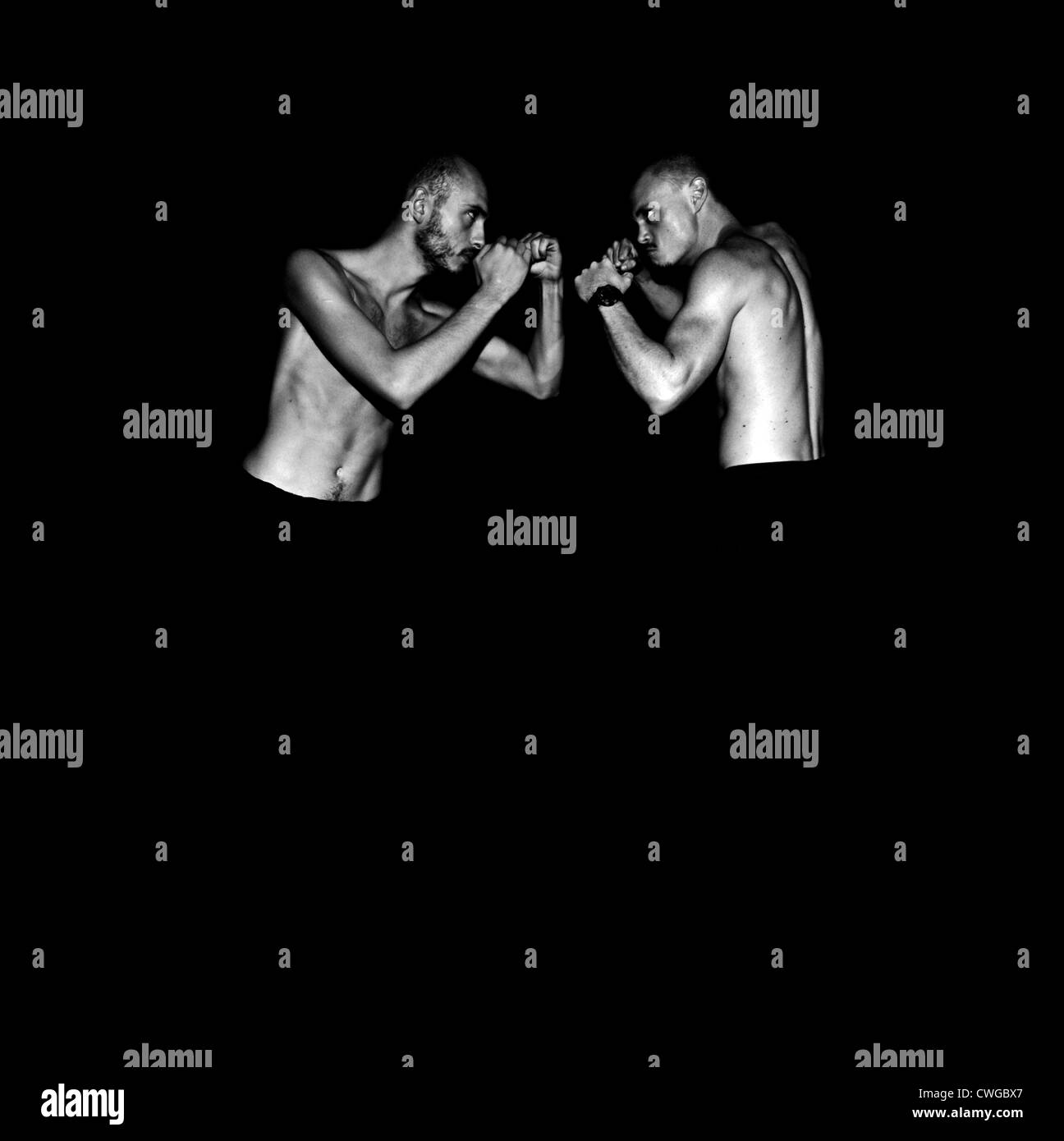 two guys fighting. Stock Photo