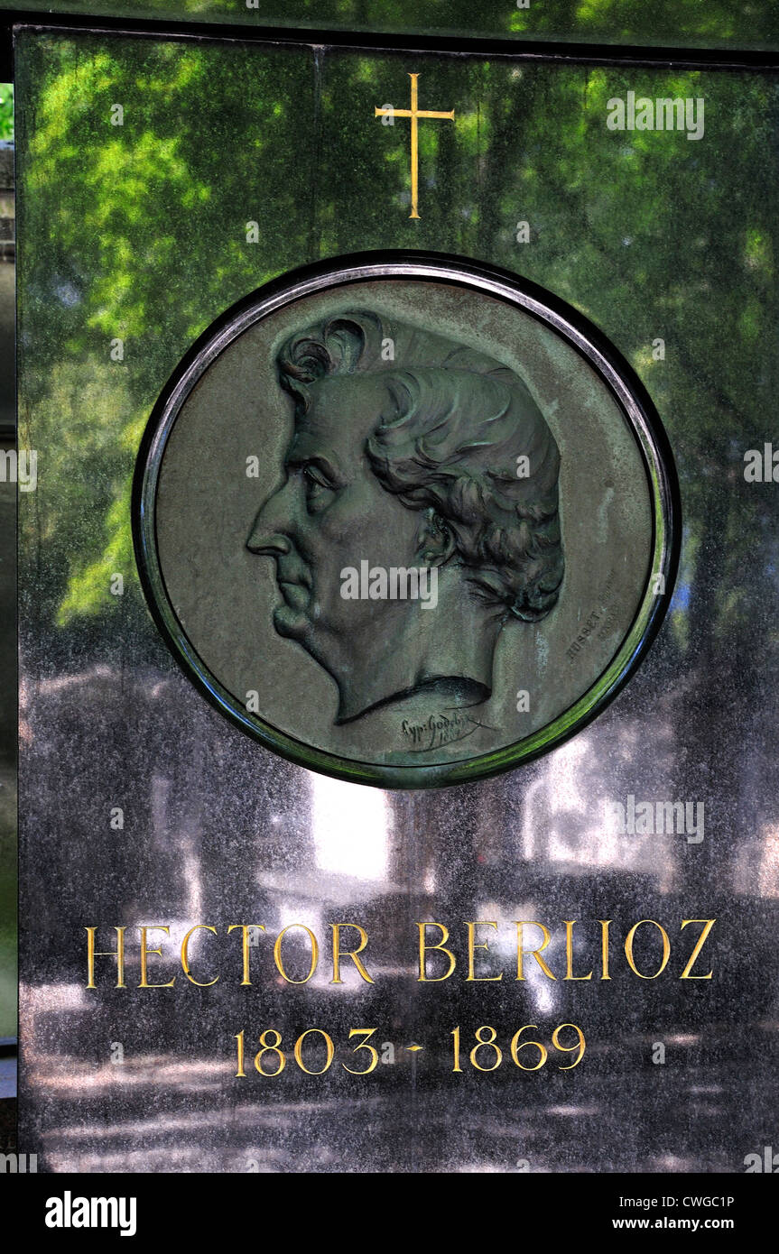 Paris, France. Cimetiere de Montmartre. Tomb of hector Berlioz (French composer) Stock Photo