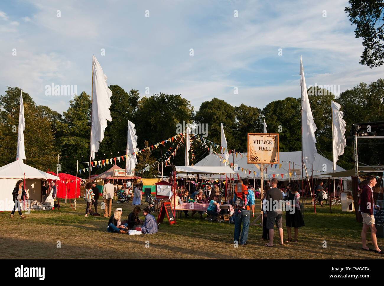 The Village Hall tent at the Wilderness music festival, Cornbury, Oxfordshire, UK Stock Photo