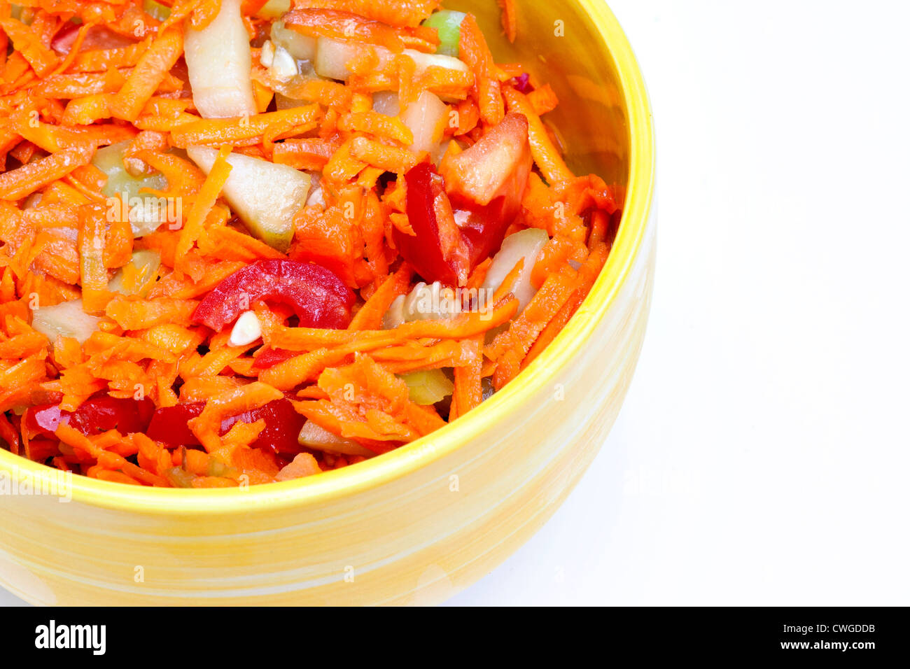 Vegetable Salad - tossed salad - carrot, tomatoes, cabbage Stock Photo