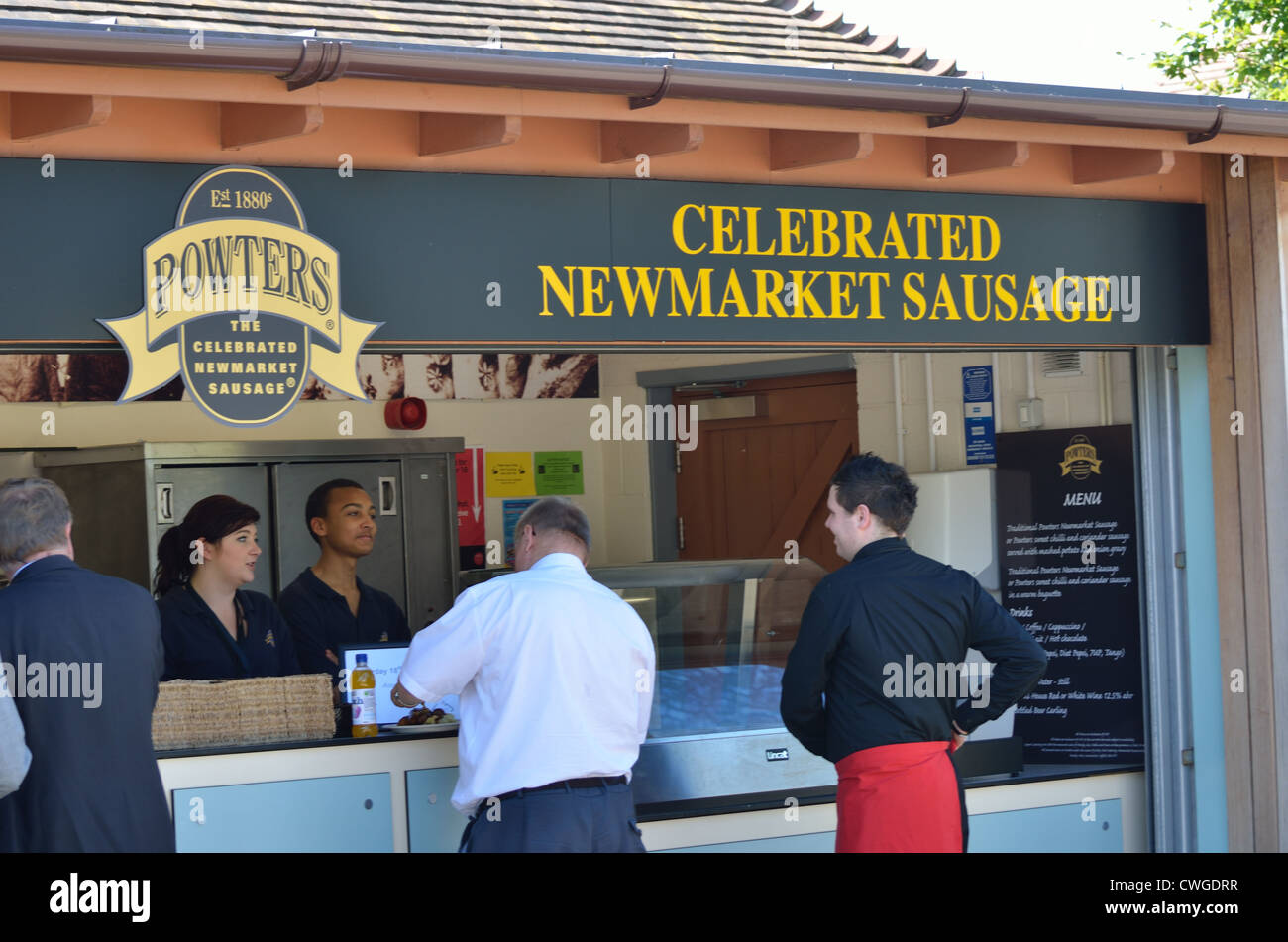 Powters newmarket sausage stall Stock Photo