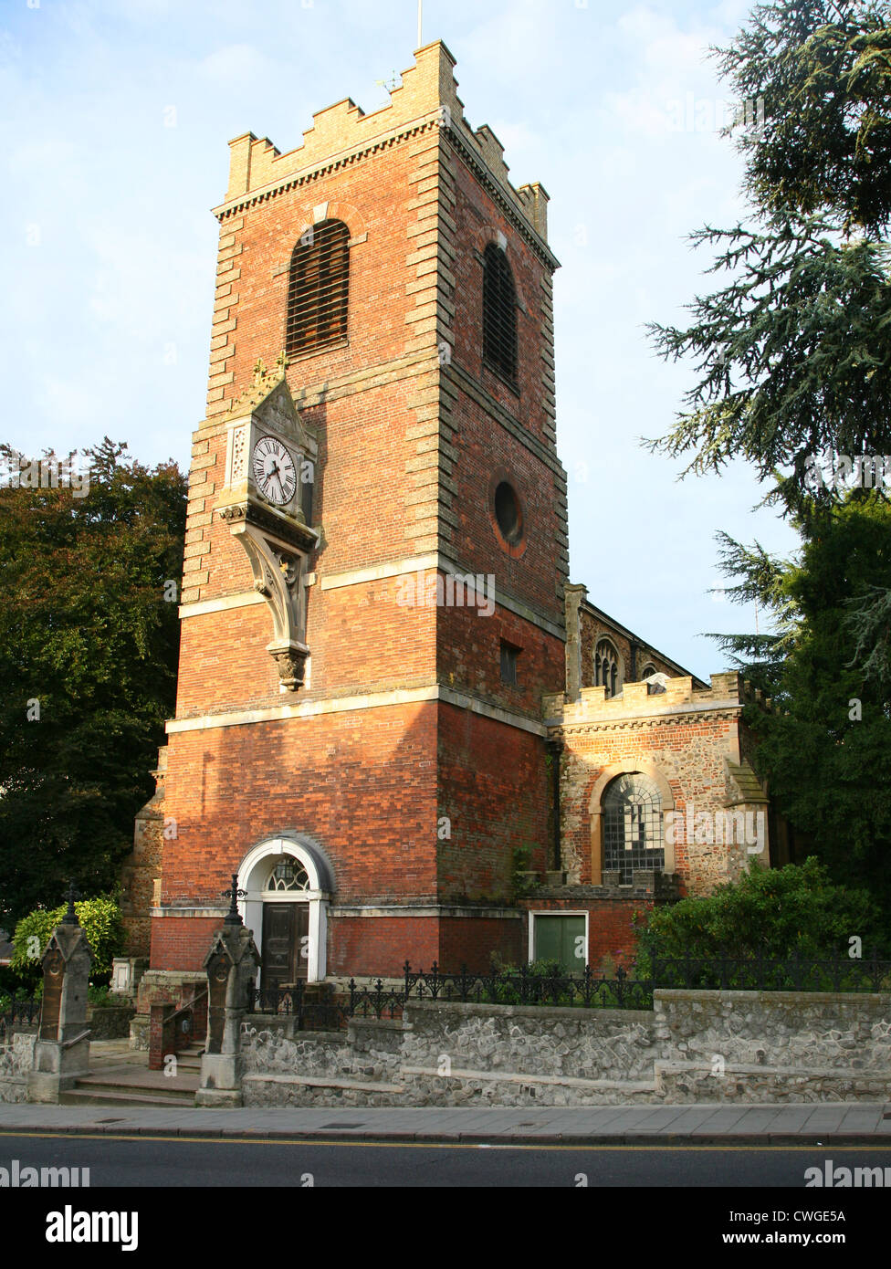 Clock Tower of Saint Peter´s Church, North Hill, Colchester, Essex, England Stock Photo