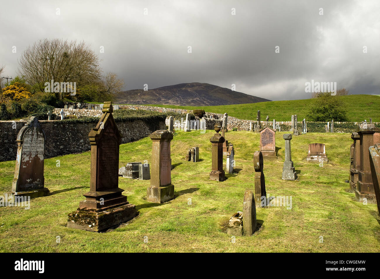 Kirkbean Parish Church cemetery, Dumfries and Galloway Scotland Stock ...