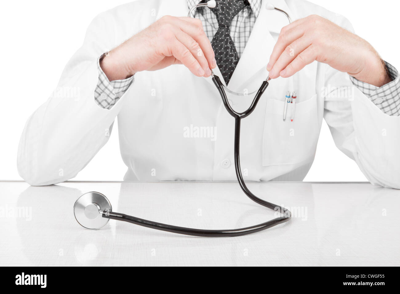 Doctor in black tie stethoscope hi-res stock photography and images - Alamy