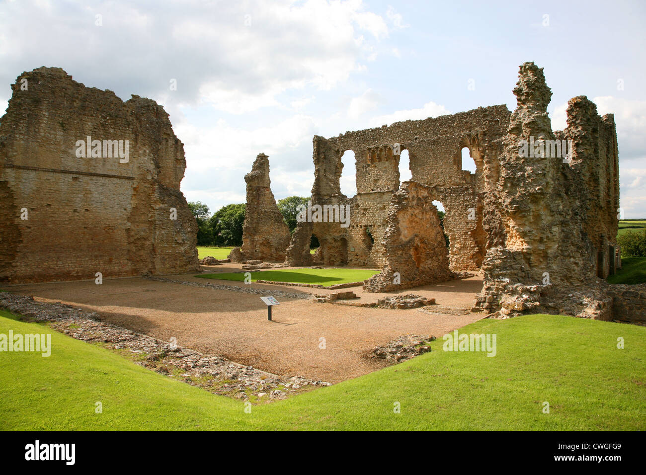 England Dorset Sherborne Ruins of Old Sherborne Castle dating back to 1107 AD Stock Photo