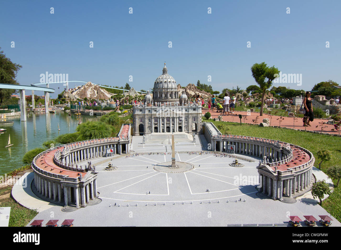 Model of the Vatican in the Italian them park Italy in Miniature near Rimini Stock Photo