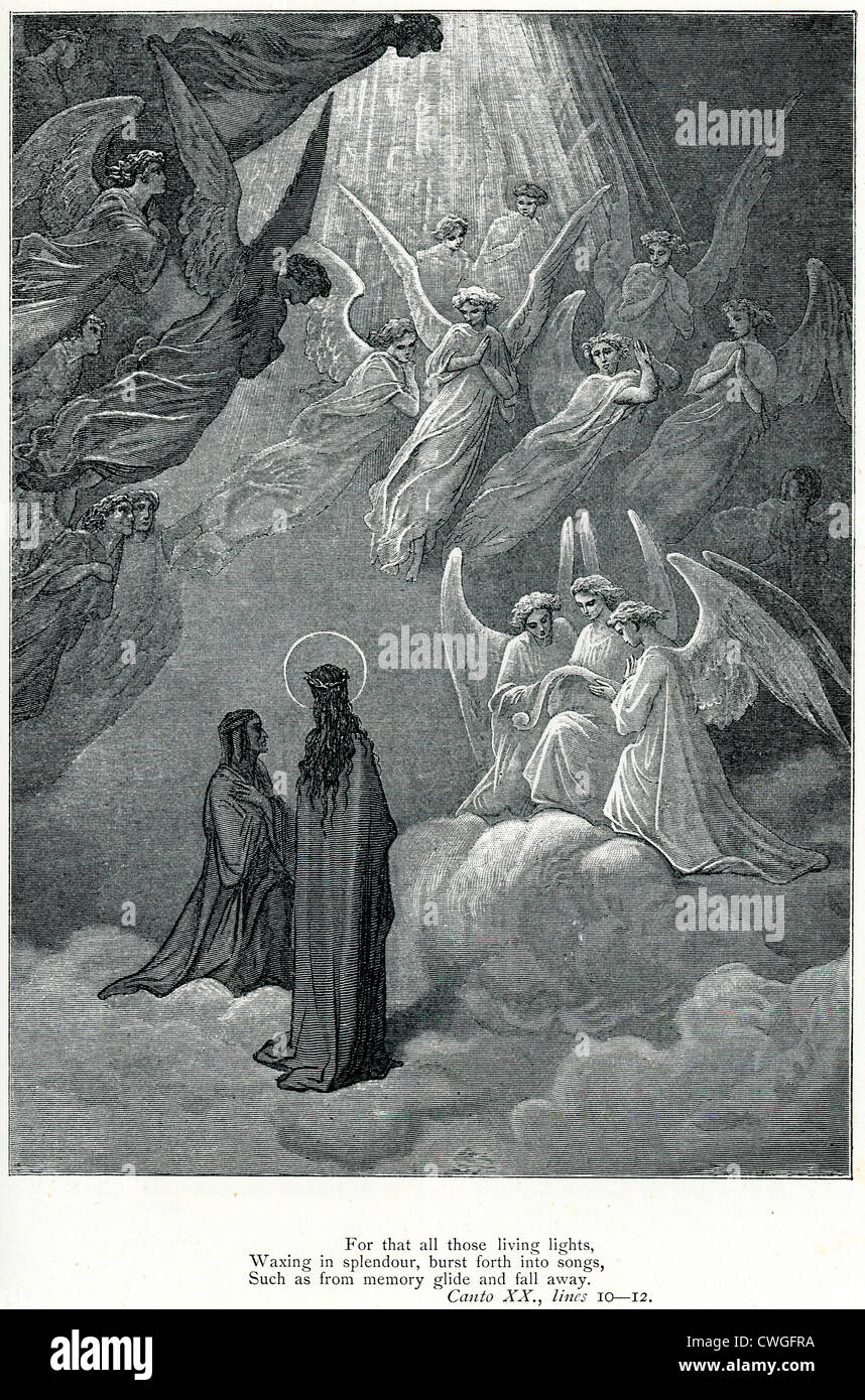 Illustration by Gustave Dore from The Vision of Purgatory and Paradise by Dante Alighieri Stock Photo
