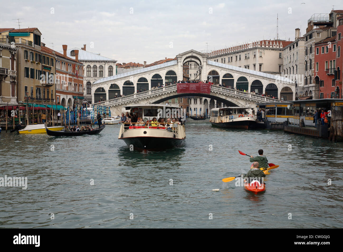 Venice Rialto Bridge Over The Grand Canal Stock Photo - Alamy