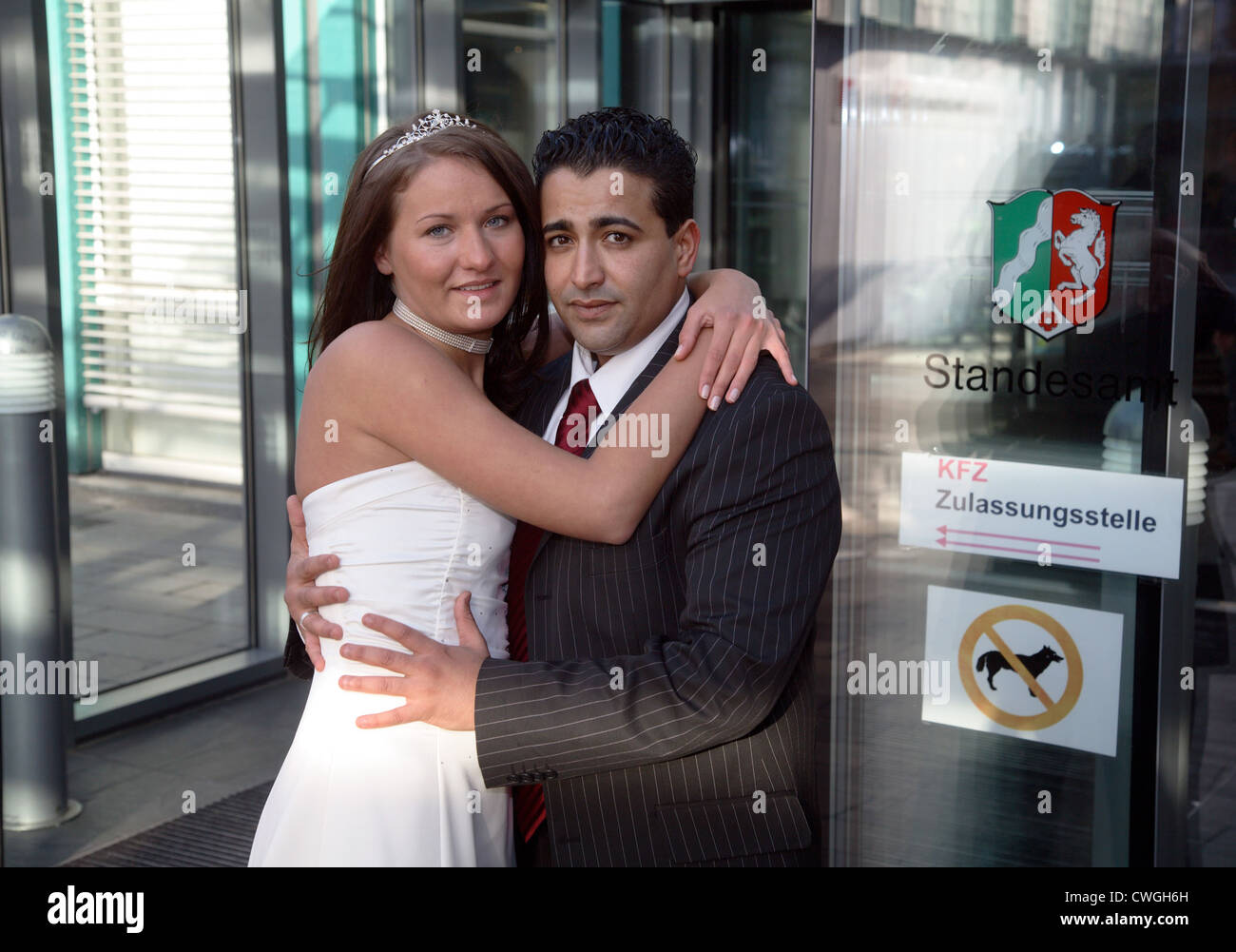 Interracial marriage Stock Photo