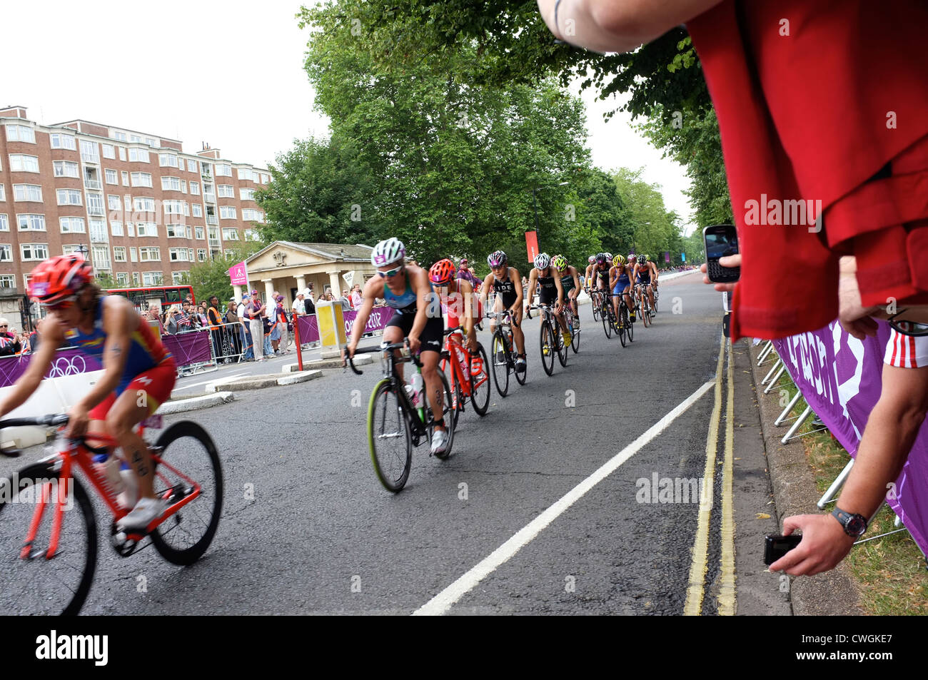Hyde Park Olympic Olympics London 2012 Great Britain triathlon Stock