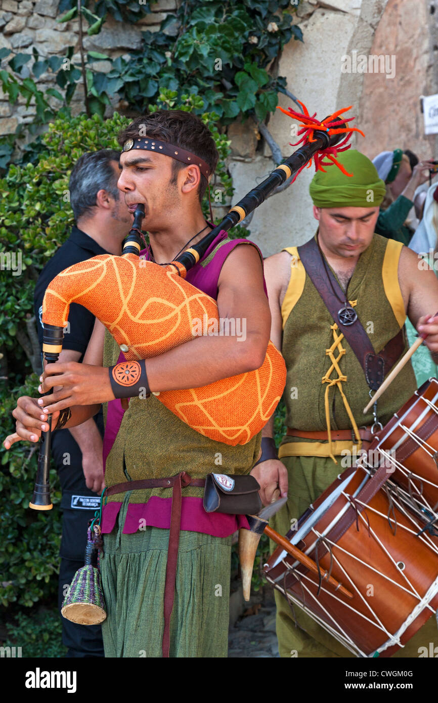 Reenactment of a Medieval Fair in Óbidos, Portugal. Stock Photo