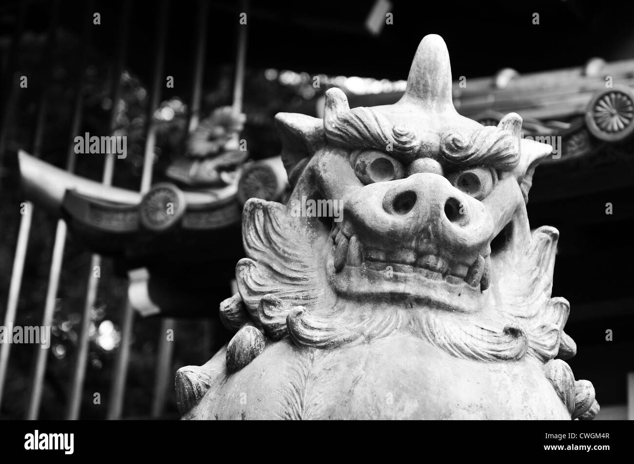 Architectural detail of traditional Japanese temple in Asakusa, Tokyo Stock Photo