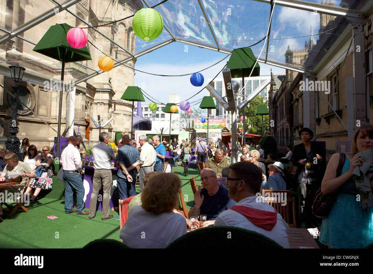underbelly covered beer garden venue in bristo square at the edinburgh