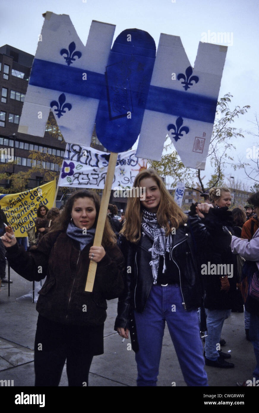 The 1995 Quebec referendum was the second referendum to ask voters in the Province of Quebec whether Quebec should secede from Canada Stock Photo