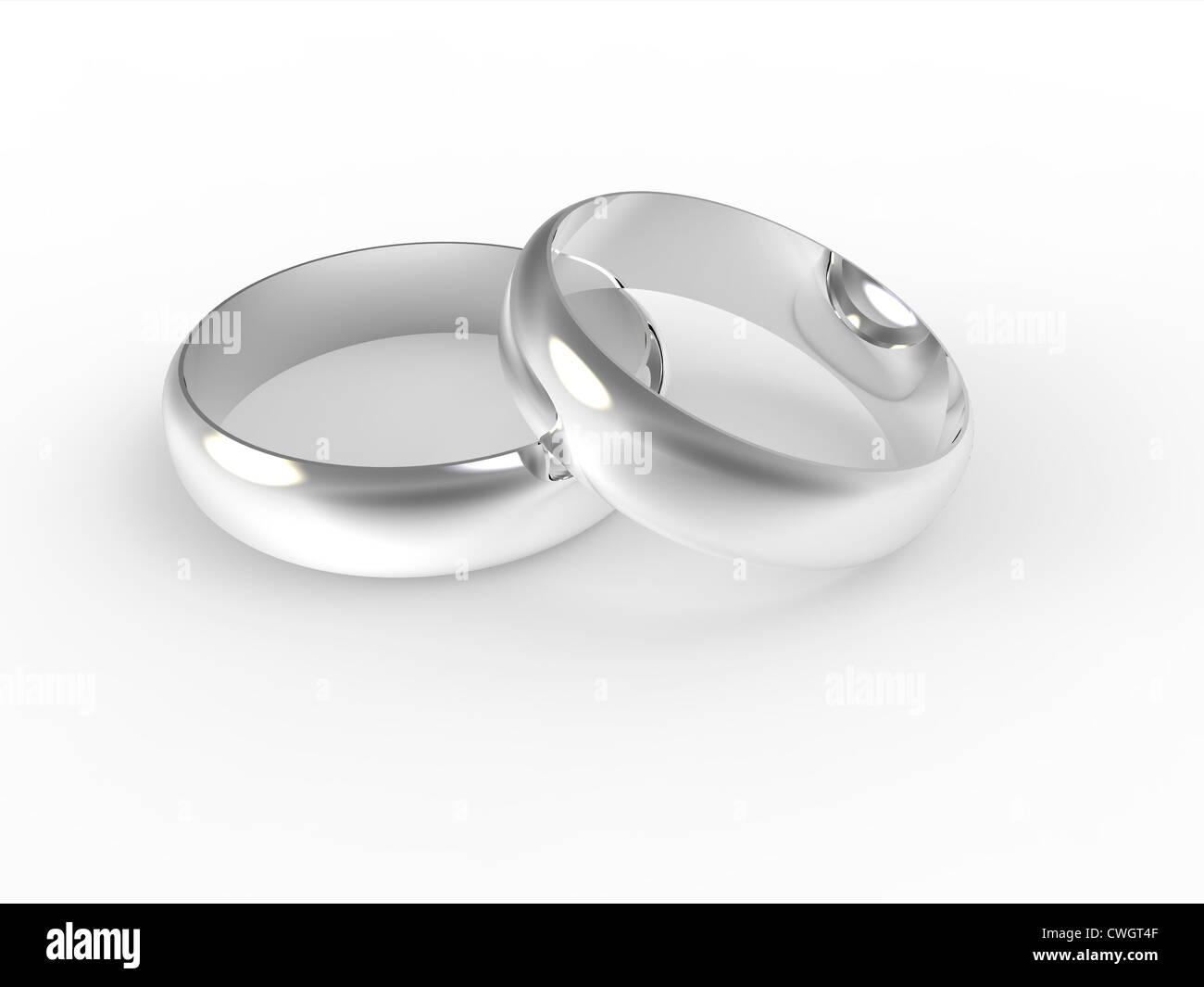 Silver wedding rings isolated on white background Stock Photo - Alamy