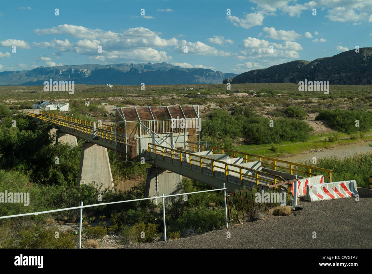 International bridge to La Linda, Mexico. Stock Photo