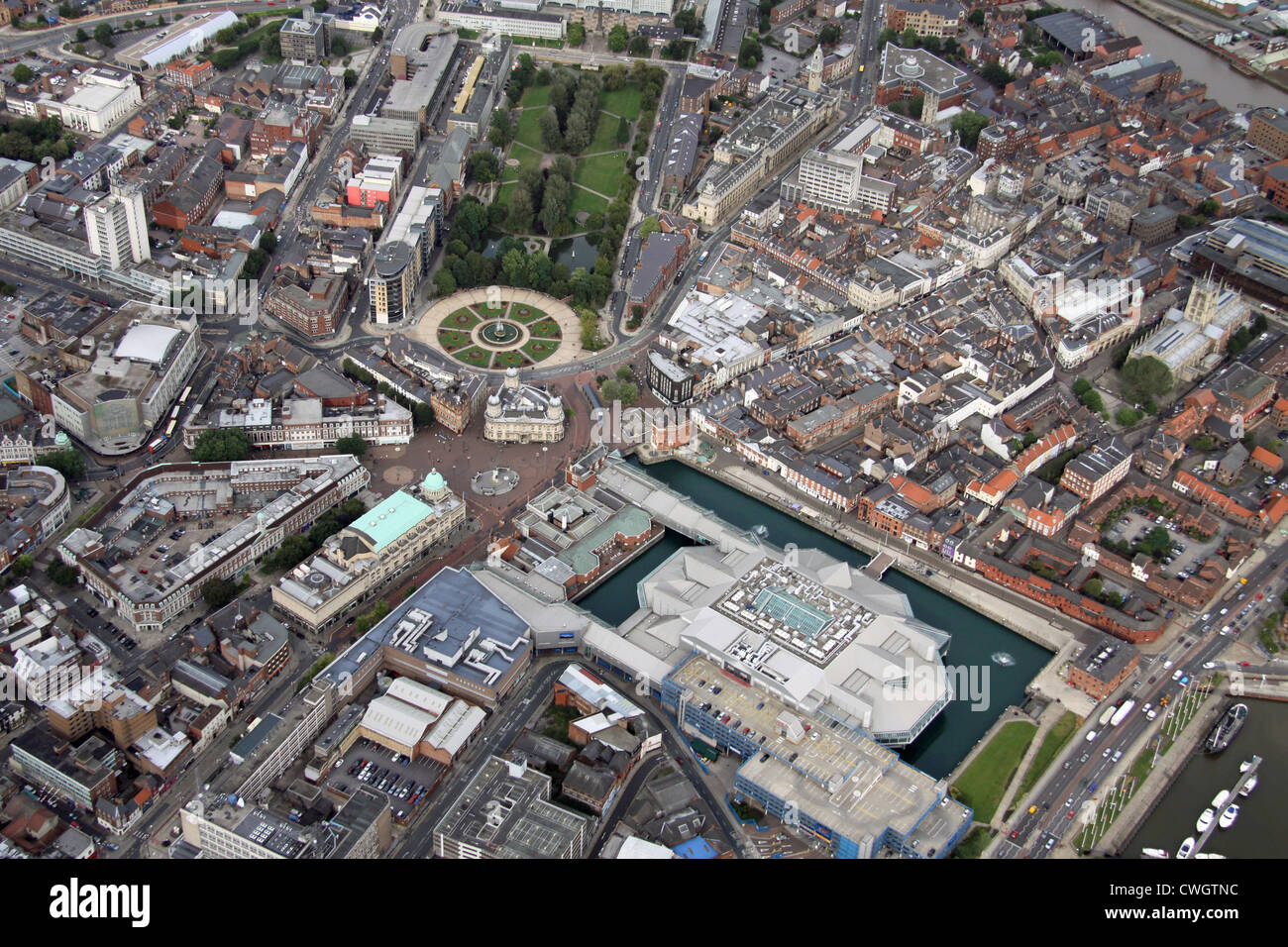 aerial view of central Hull, East Yorkshire Stock Photo Alamy