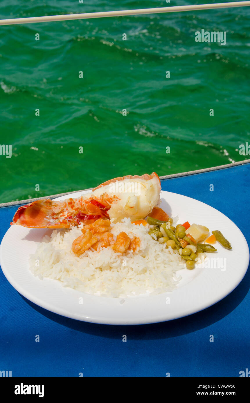 Cuban lobster Cuisine, Cayo Santa Maria, Cuba Stock Photo