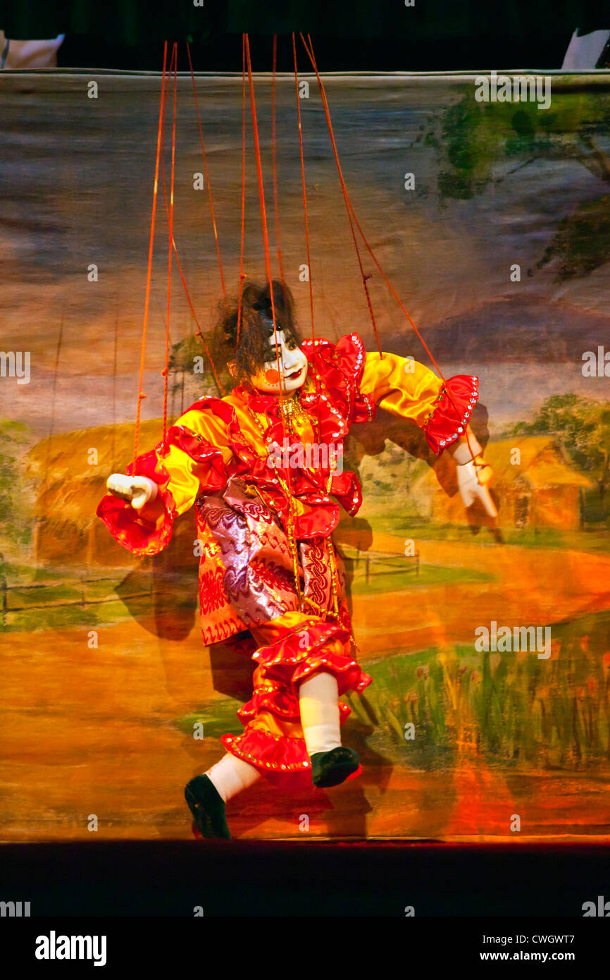 PUPPETRY is an ancient art which the MANDALAY MARIONETTES THEATER is keeping alive - MANDALAY, MYANMAR Stock Photo