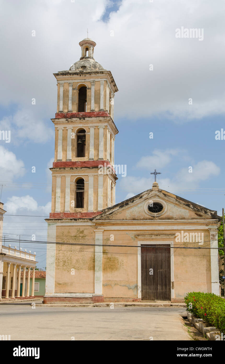 Iglesia del buen Viaje catholic church, Remedios, Cuba. Stock Photo