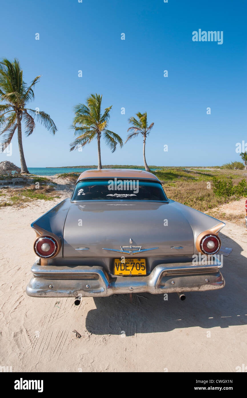 Antique 19557 Ford Fairlane car, Remedios, Cuba. Stock Photo