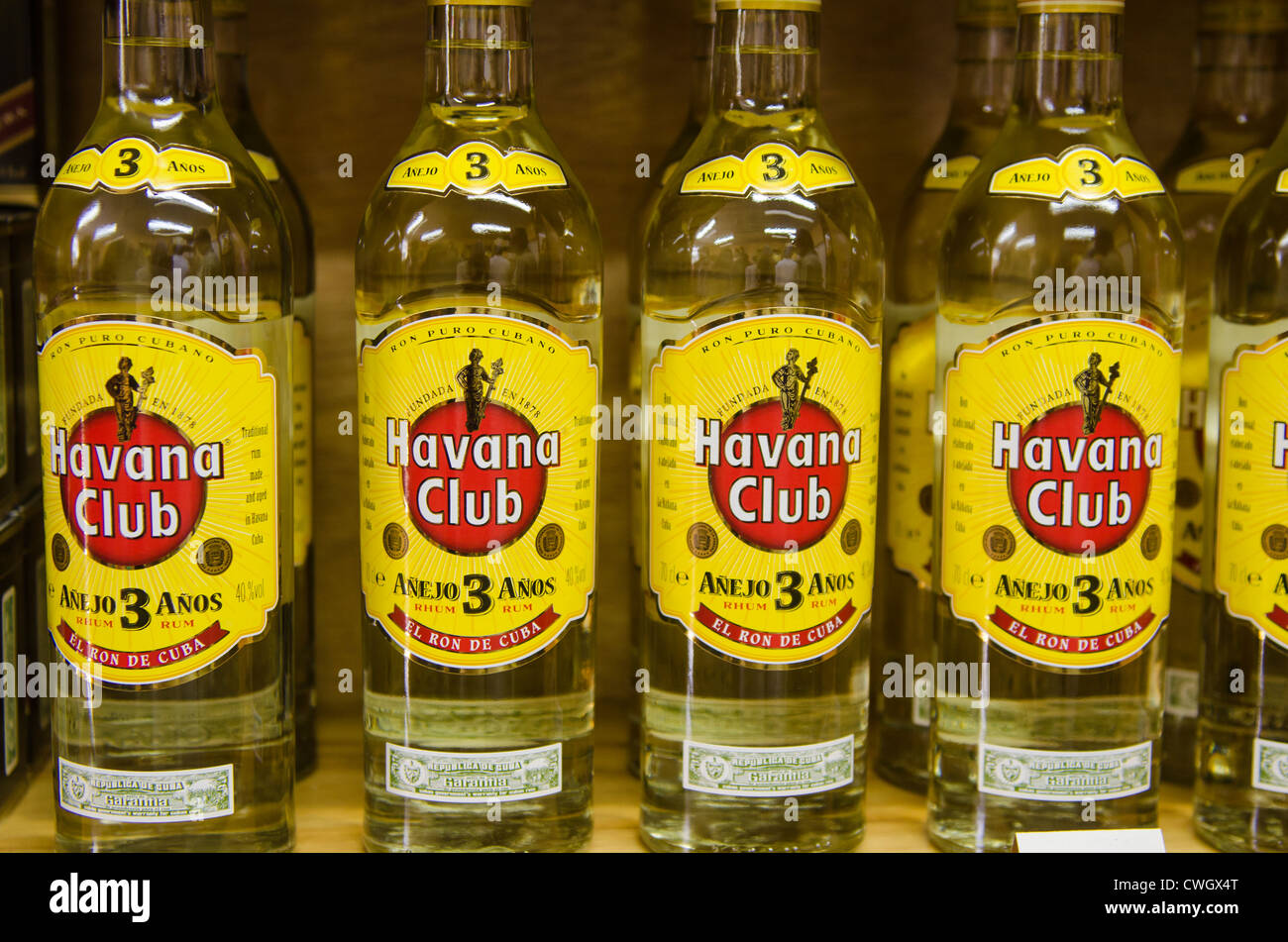 Bottles of Cuban Havana Club rum, Cuba Stock Photo Alamy