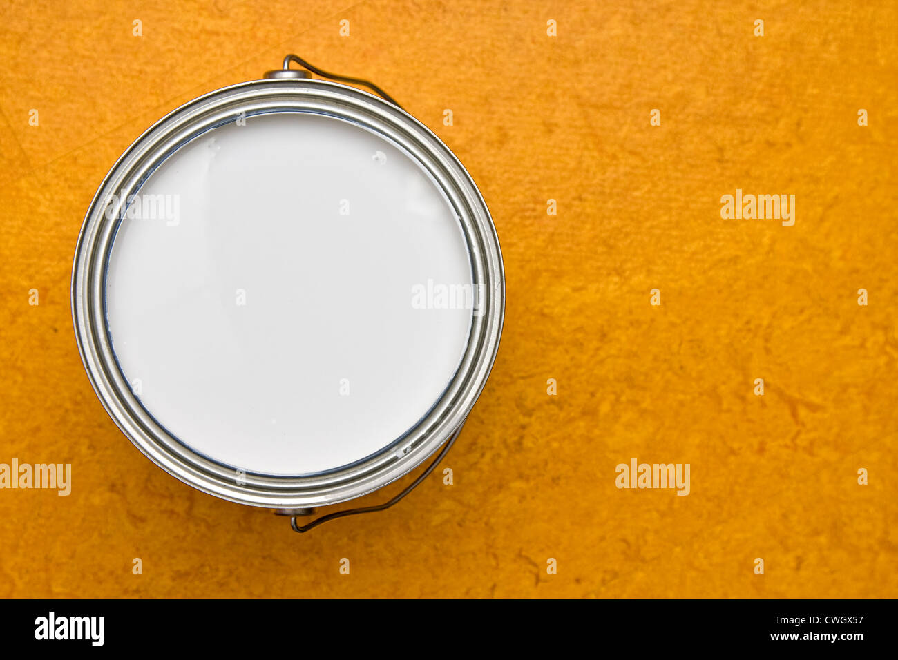 Can of white paint Stock Photo