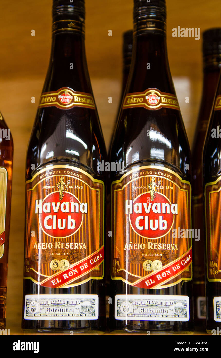 Bottles of Cuban Havana Club rum, Cuba Stock Photo Alamy
