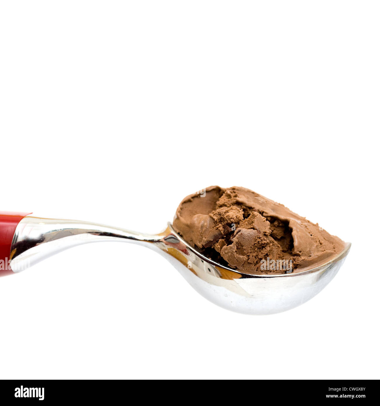 Chocolate ice cream on scoop Stock Photo