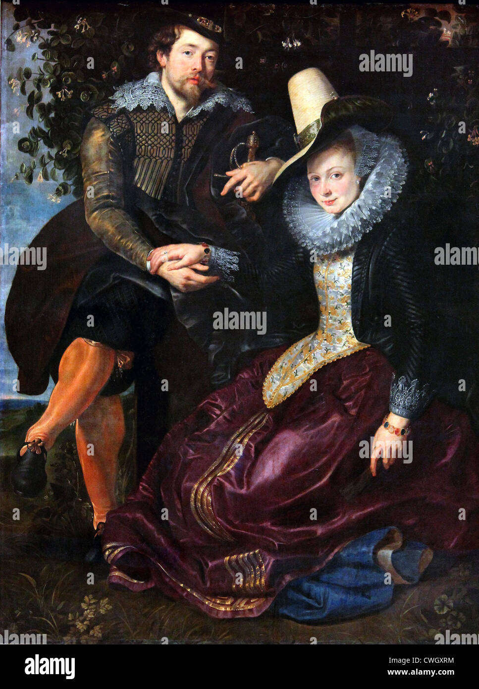 Rubens and Isabella Brant in the Honeysuckle Bower by Peter Paul Rubens Stock Photo