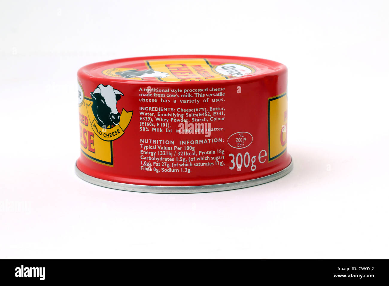 Tin Of Processed Cheese Caribbean Food Showing Ingredients On Label And