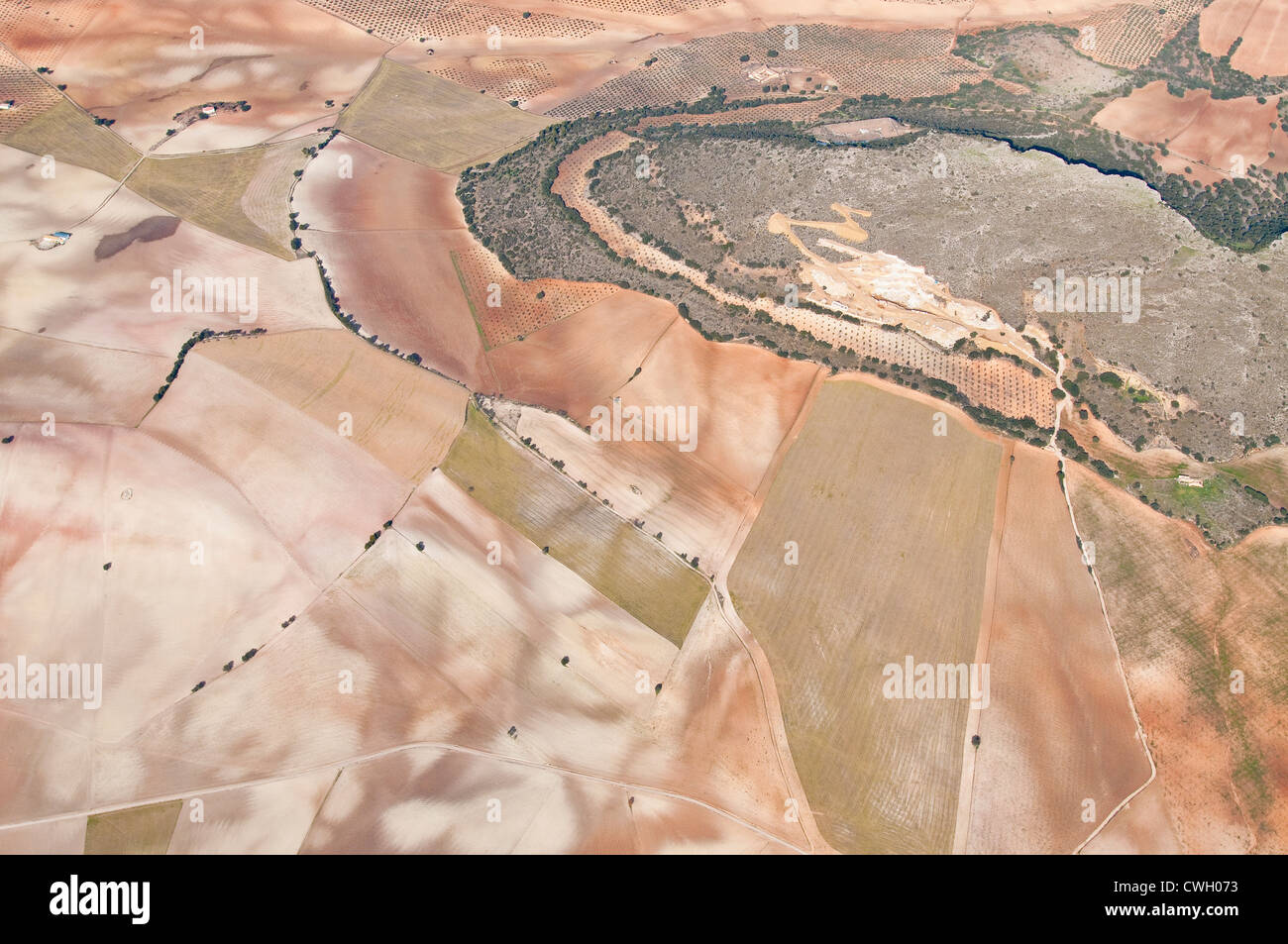 Aerial view of Spanish desert Stock Photo Alamy