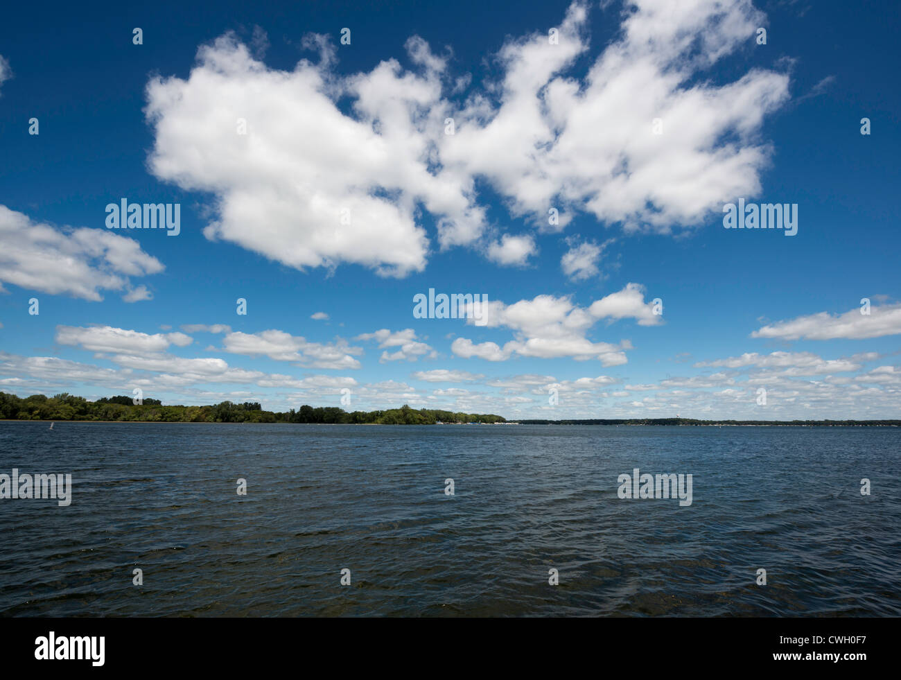 Lake Okoboji in Iowa with Blue Sky in the Summer Stock Photo Alamy