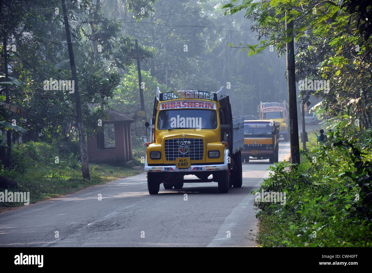 A lorry on the roads of Kerala Stock Photo