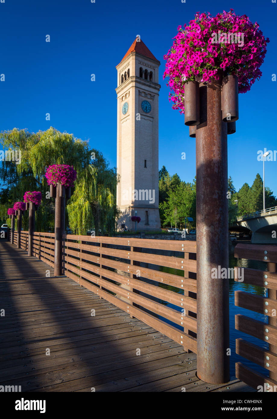 The Spokane clock tower in Riverfront Park in Spokane, Washington Stock