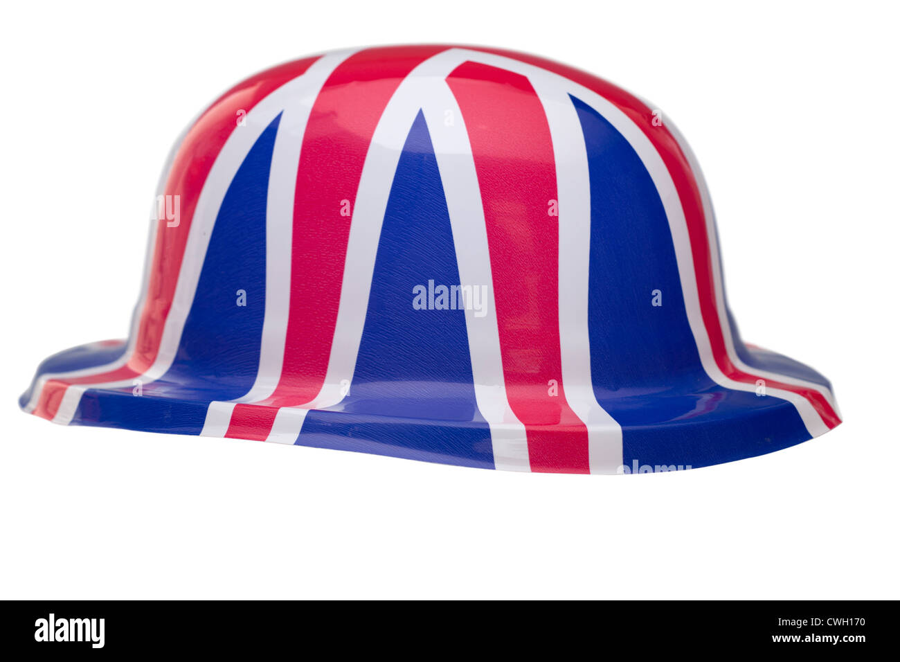 Plastic Union Jack bowler hat Stock Photo