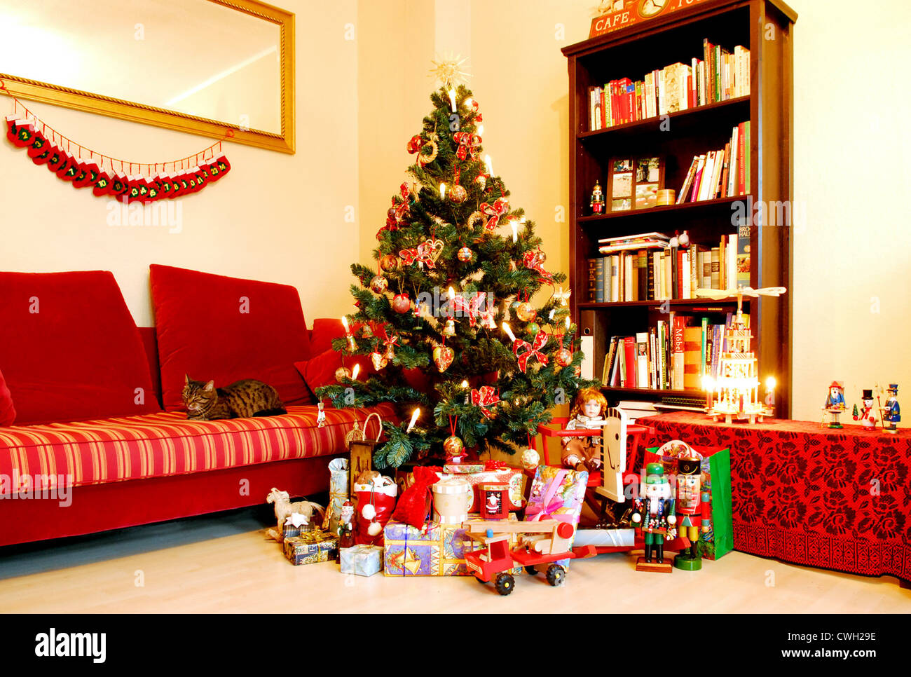 Berlin, a decorated Christmas tree Stock Photo Alamy