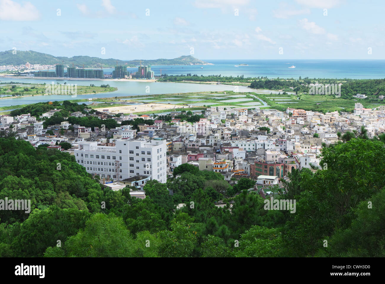 Chinese village near the ocean in Pinghai town, Huidong county, Huizhou