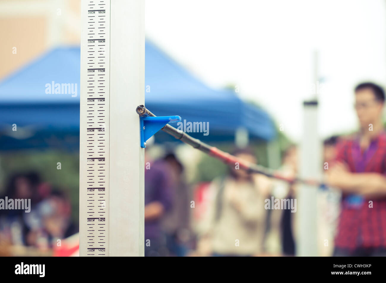 measuring the high jump athletics Stock Photo Alamy