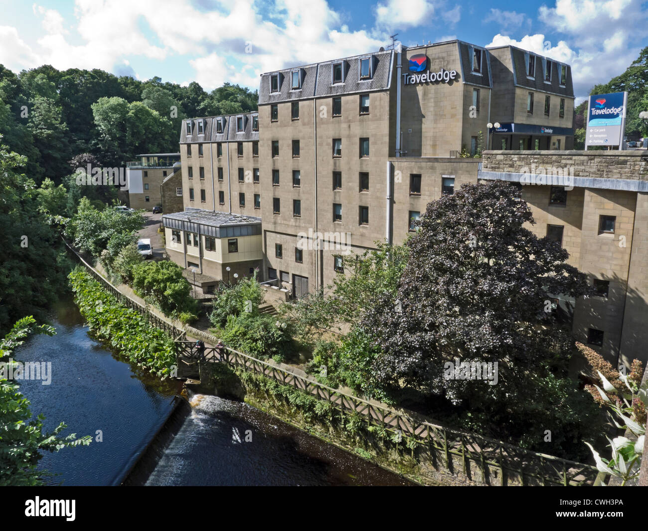 Travelodge hotel by Water of Leith on Belford Road in Edinburgh Scotland Stock Photo